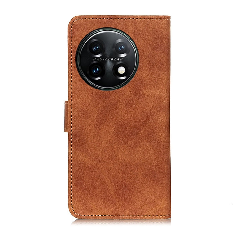 For OnePlus 11 5G KHAZNEH Retro Texture Flip Leather Phone Case(Brown) - OnePlus Cases by buy2fix | Online Shopping UK | buy2fix