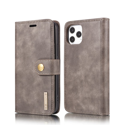 For iPhone 12/12 Pro DG.MING Crazy Horse Texture Detachable Magnetic Leather Case(Grey) - iPhone 12 / 12 Pro Cases by DG.MING | Online Shopping UK | buy2fix