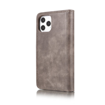 For iPhone 12/12 Pro DG.MING Crazy Horse Texture Detachable Magnetic Leather Case(Grey) - iPhone 12 / 12 Pro Cases by DG.MING | Online Shopping UK | buy2fix