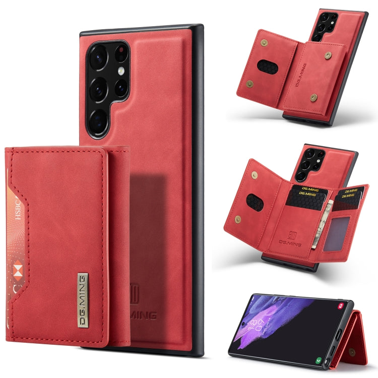 For Samsung Galaxy S23 Ultra 5G DG.MING M2 Series 3-Fold Multi Card Bag + Phone Case(Red) - Galaxy S23 Ultra 5G Cases by DG.MING | Online Shopping UK | buy2fix