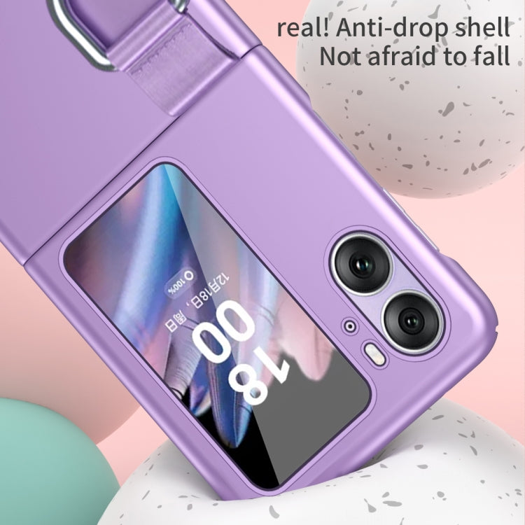 For OPPO Find N2 Flip Skin Feel Ultra-thin Ring Buckle Shockproof Phone Case(Purple) - Find N2 Flip Cases by buy2fix | Online Shopping UK | buy2fix