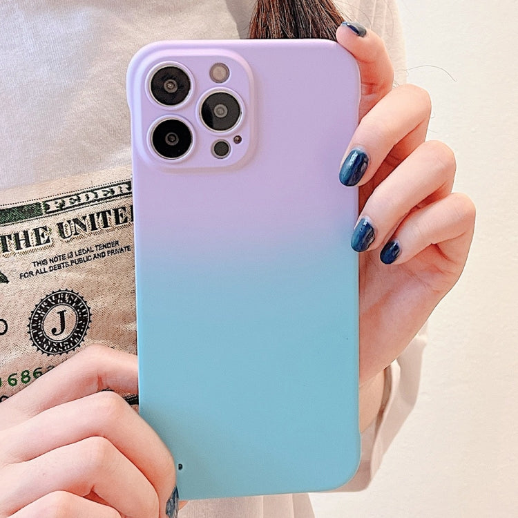 For iPhone 11 Pro Max Frameless Skin Feel Gradient Phone Case(Light Purple + Light Blue) - iPhone 11 Pro Max Cases by buy2fix | Online Shopping UK | buy2fix