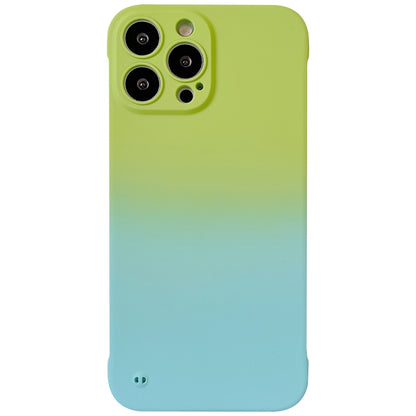 For iPhone 11 Frameless Skin Feel Gradient Phone Case(Green + Light Blue) - iPhone 11 Cases by buy2fix | Online Shopping UK | buy2fix