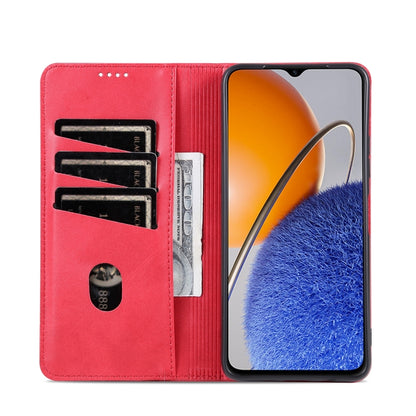 For Huawei nova Y61 AZNS Magnetic Calf Texture Flip Leather Phone Case(Red) - Huawei Cases by AZNS | Online Shopping UK | buy2fix