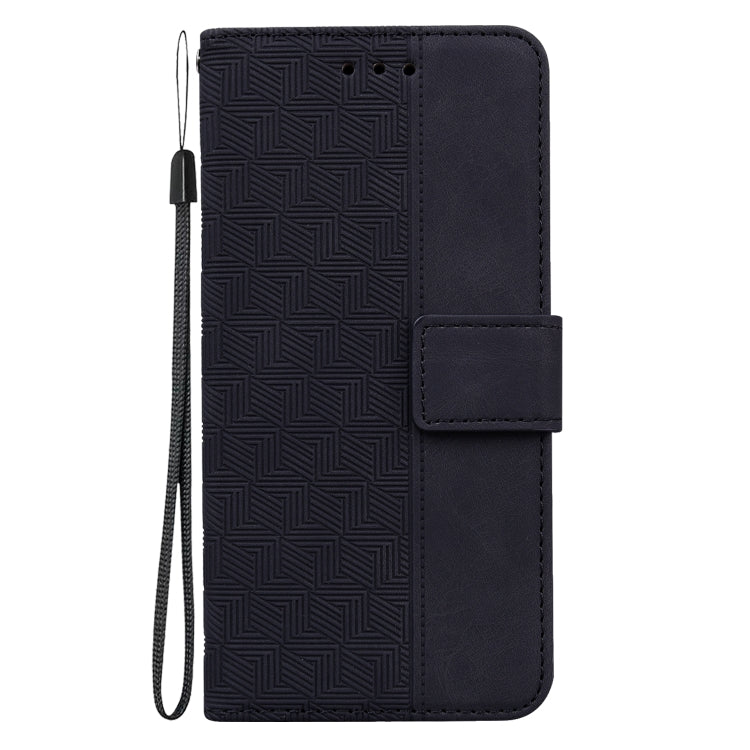 For OnePlus 11 Geometric Embossed Leather Phone Case(Black) - OnePlus Cases by buy2fix | Online Shopping UK | buy2fix