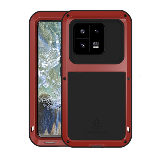 For Xiaomi 13 Pro LOVE MEI Metal Shockproof Life Waterproof Dustproof Phone Case(Red) - 13 Pro Cases by LOVE MEI | Online Shopping UK | buy2fix