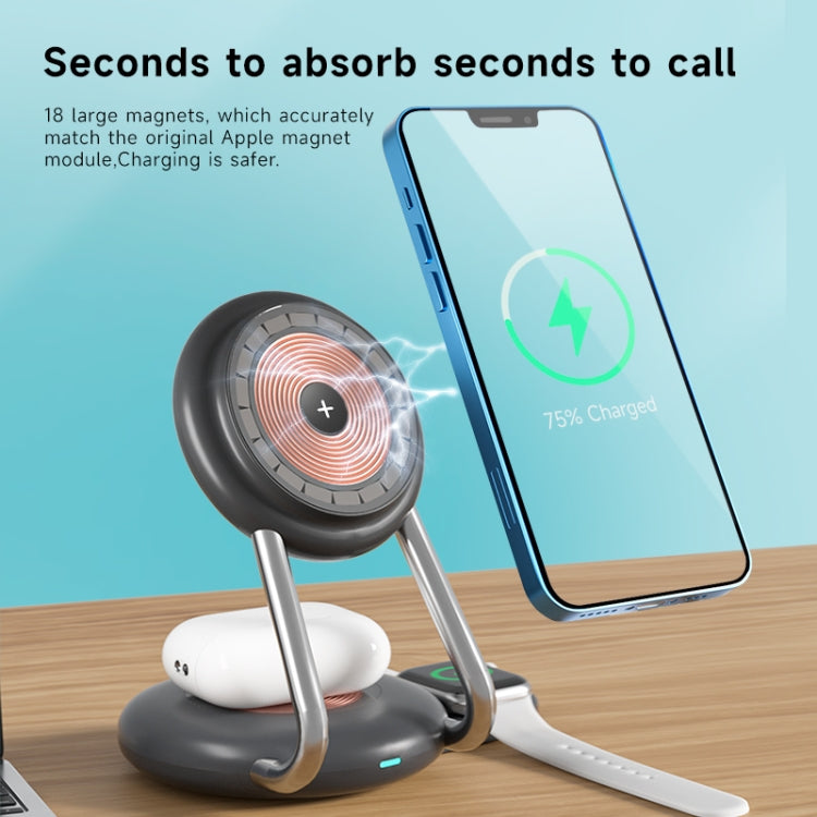 N21 15W 3 in 1 Transparent Magnetic Wireless Charger(Orange) - Wireless Charger by buy2fix | Online Shopping UK | buy2fix