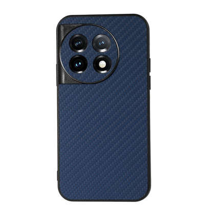 For OnePlus 11 5G Accurate Hole Carbon Fiber Texture PU Phone Case(Blue) - OnePlus Cases by buy2fix | Online Shopping UK | buy2fix