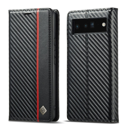 For Google Pixel 7a LC.IMEEKE Carbon Fiber Leather Phone Case(Vertical Black) - Google Cases by LC.IMEEKE | Online Shopping UK | buy2fix