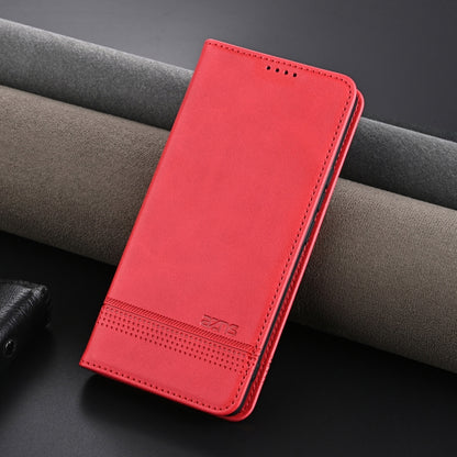 For Honor Magic6 AZNS Magnetic Calf Texture Flip Leather Phone Case(Red) - Honor Cases by AZNS | Online Shopping UK | buy2fix