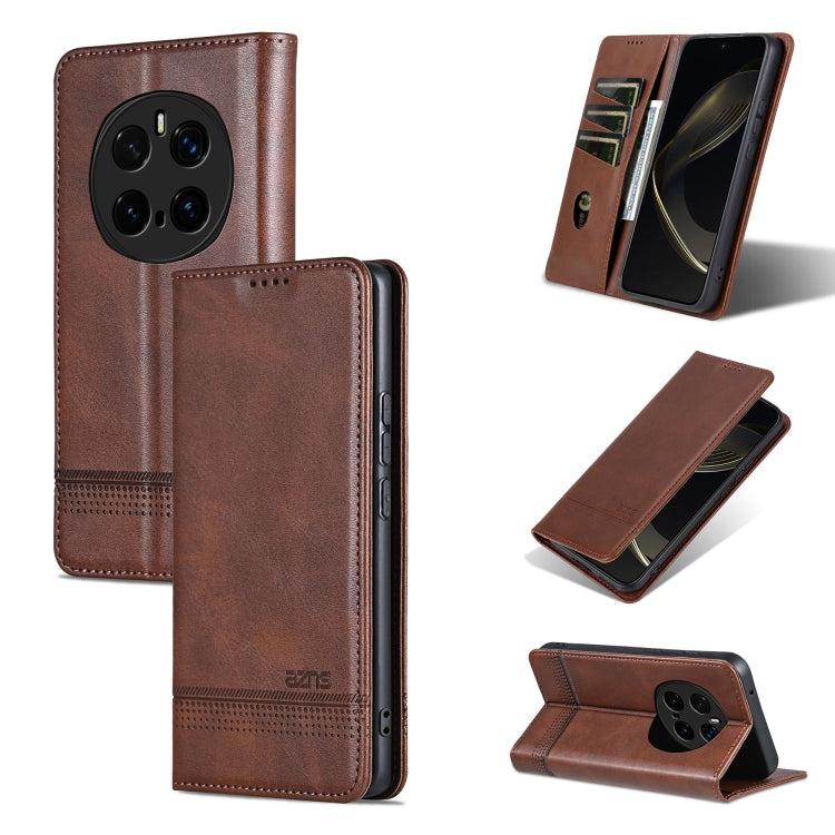 For Honor Magic7 Pro AZNS Magnetic Calf Texture Flip Leather Phone Case(Dark Brown) - Honor Cases by AZNS | Online Shopping UK | buy2fix