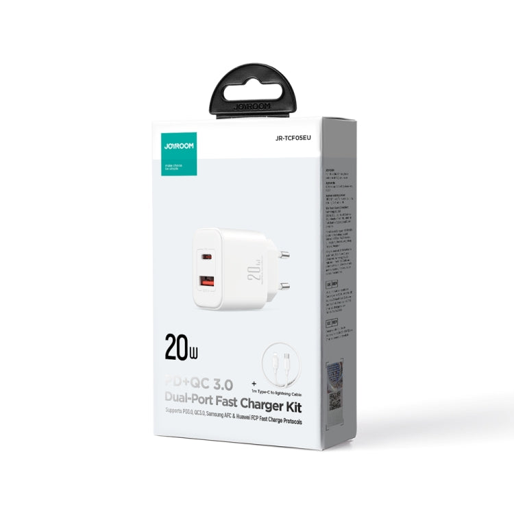 J0YROOM TCF05 20W USB+USB-C/Type-C Dual Interface Fast Charger Set, Specification:EU Plug(White) - USB Charger by JOYROOM | Online Shopping UK | buy2fix