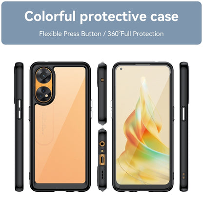 For OPPO Reno8 T 4G Colorful Series Acrylic + TPU Phone Case(Black) - OPPO Cases by buy2fix | Online Shopping UK | buy2fix