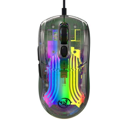 X400 7 Keys Transparent RGB Wired Gaming Mouse (Black) - Wired Mice by REMAX | Online Shopping UK | buy2fix