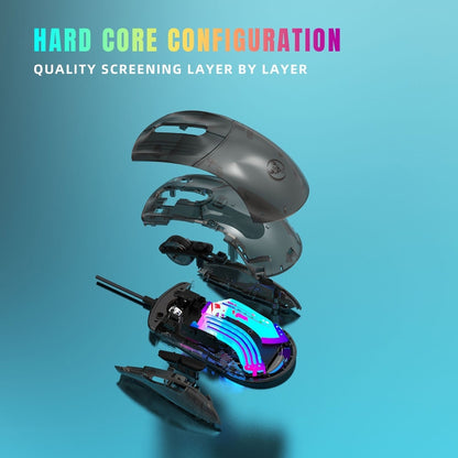 X400 7 Keys Transparent RGB Wired Gaming Mouse (Black) - Wired Mice by REMAX | Online Shopping UK | buy2fix