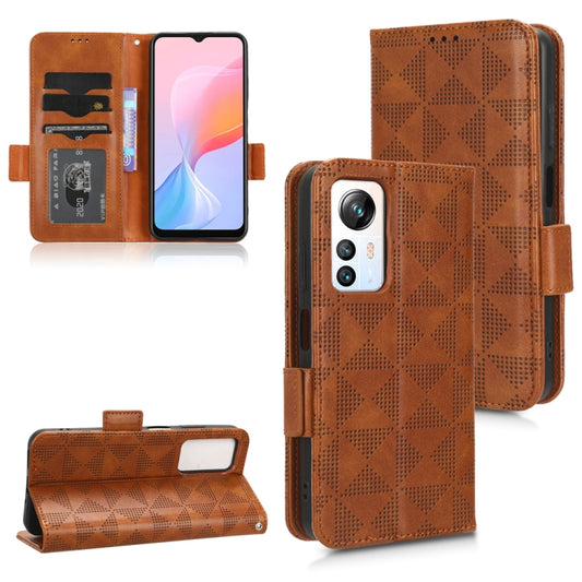 For Blackview A85 Symmetrical Triangle Leather Phone Case(Brown) - More Brand by buy2fix | Online Shopping UK | buy2fix