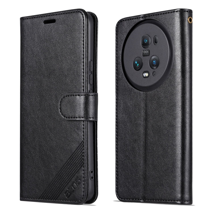 For Honor Magic5 AZNS Sheepskin Texture Flip Leather Phone Case(Black) - Honor Cases by AZNS | Online Shopping UK | buy2fix