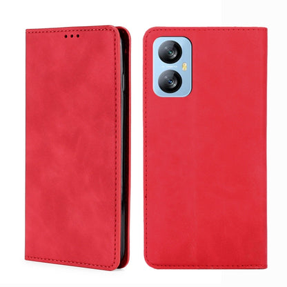 For Blackview A52 Skin Feel Magnetic Horizontal Flip Leather Phone Case(Red) - More Brand by buy2fix | Online Shopping UK | buy2fix