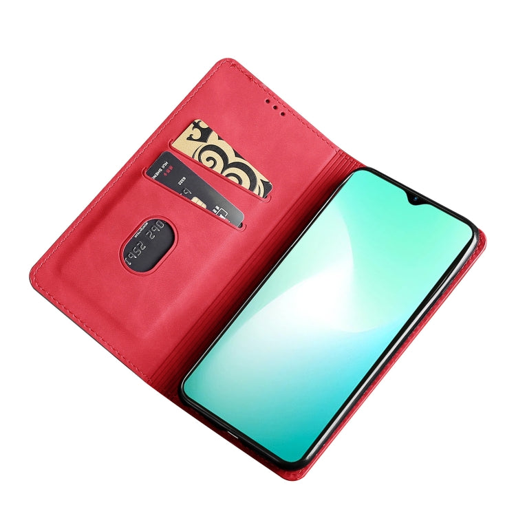 For Blackview A52 Skin Feel Magnetic Horizontal Flip Leather Phone Case(Red) - More Brand by buy2fix | Online Shopping UK | buy2fix