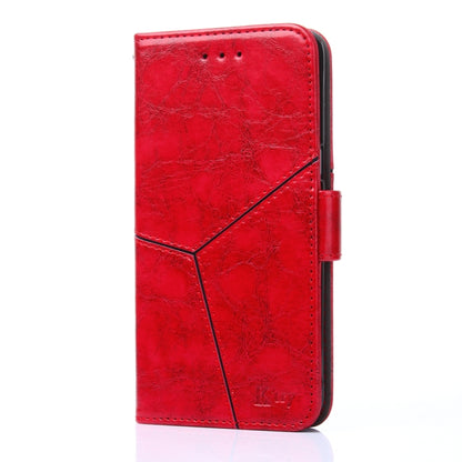 For Blackview A52 Geometric Stitching Flip Leather Phone Case(Red) - More Brand by buy2fix | Online Shopping UK | buy2fix