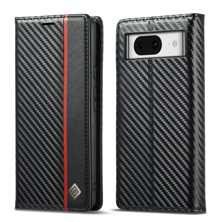 For Google Pixel 8 LC.IMEEKE Carbon Fiber Leather Phone Case(Vertical Black) - Google Cases by LC.IMEEKE | Online Shopping UK | buy2fix