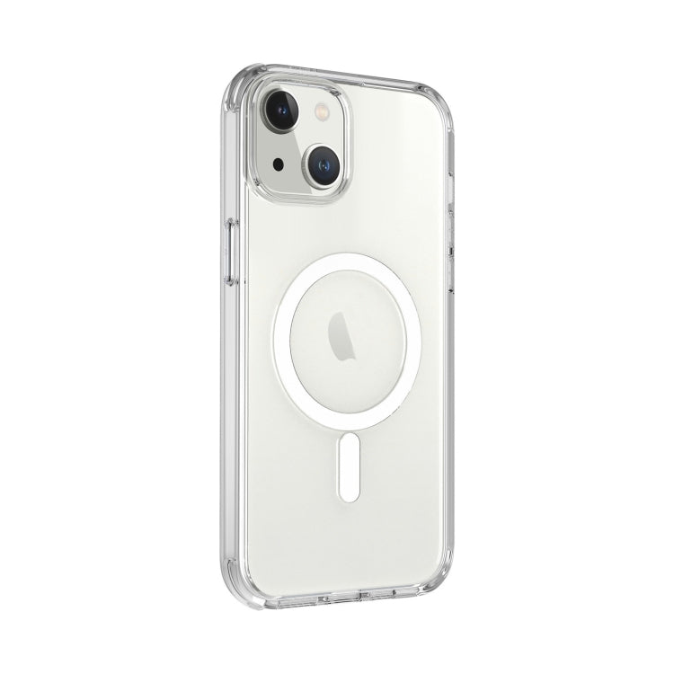 For iPhone 14 Magsafe Magnetic Airbag Shockproof TPU + PC Phone Case(Transparent White) - iPhone 14 Cases by buy2fix | Online Shopping UK | buy2fix