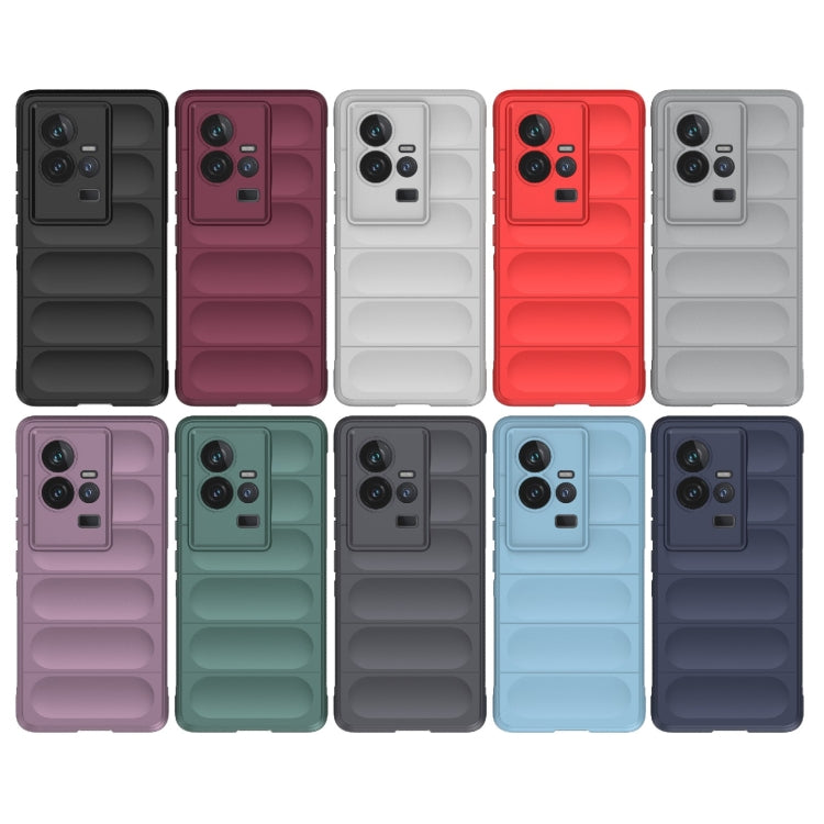 For vivo iQOO 11 5G Magic Shield TPU + Flannel Phone Case(Dark Grey) - vivo Cases by buy2fix | Online Shopping UK | buy2fix