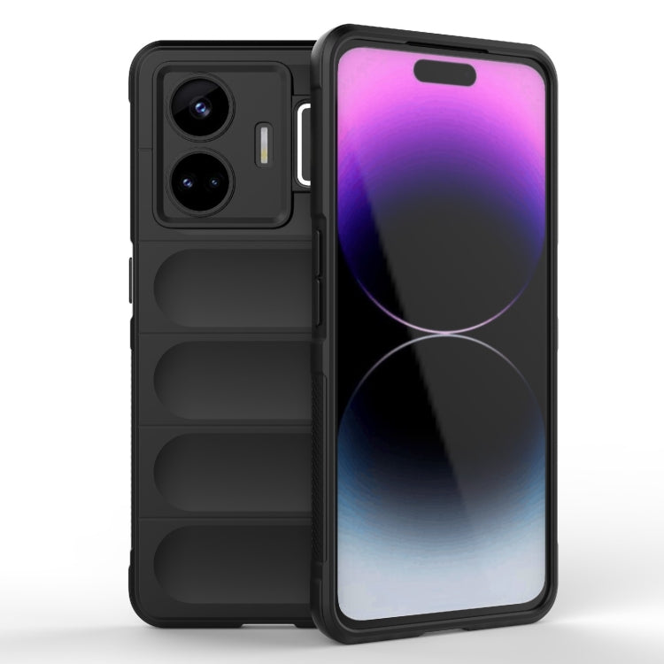 For Realme GT Neo 5 5G Magic Shield TPU + Flannel Phone Case(Black) - Realme Cases by buy2fix | Online Shopping UK | buy2fix