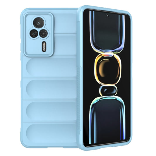 For Xiaomi Redmi K60E 5G Magic Shield TPU + Flannel Phone Case(Light Blue) - Xiaomi Cases by buy2fix | Online Shopping UK | buy2fix