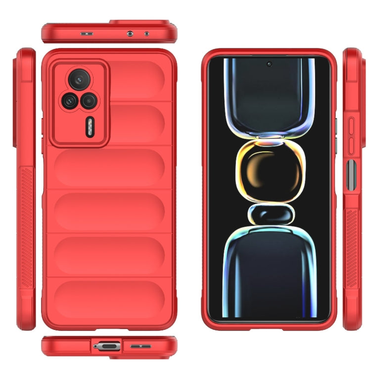 For Xiaomi Redmi K60E 5G Magic Shield TPU + Flannel Phone Case(Black) - Xiaomi Cases by buy2fix | Online Shopping UK | buy2fix