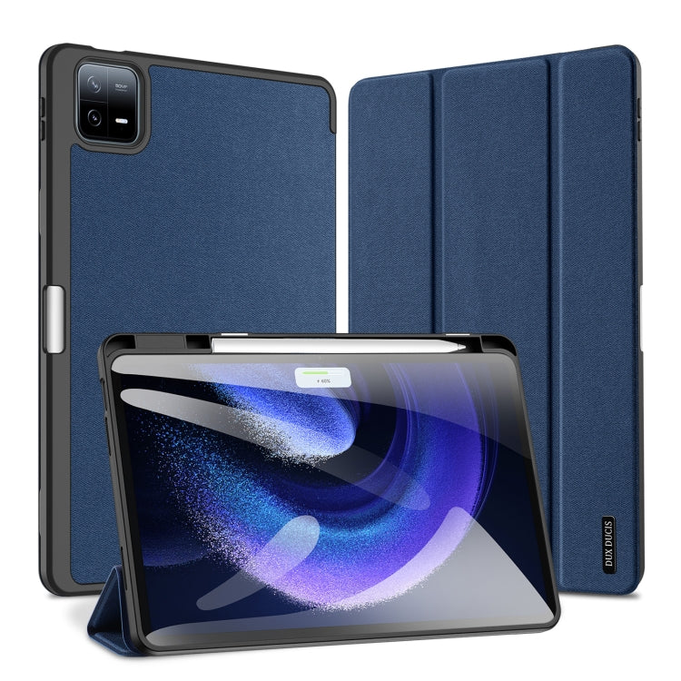 For Xiaomi Pad 6 Pro / Pad 6 DUX DUCIS Domo Series Magnetic Flip Leather Tablet Case(Blue) - More Tablet Cases by DUX DUCIS | Online Shopping UK | buy2fix