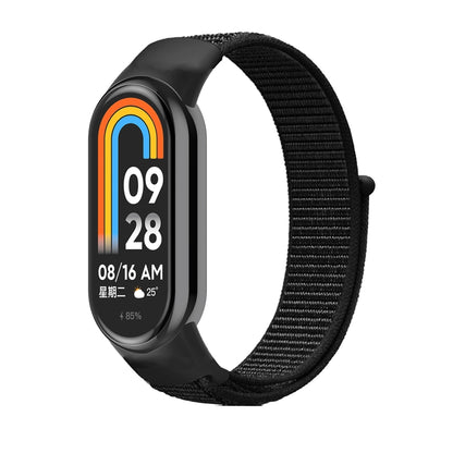 For Xiaomi Mi Band 8 Loop Nylon Watch Band(Dark Black) - Watch Bands by buy2fix | Online Shopping UK | buy2fix