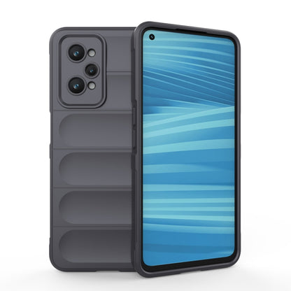 For Realme GT2 Magic Shield TPU + Flannel Phone Case(Dark Grey) - Realme Cases by buy2fix | Online Shopping UK | buy2fix