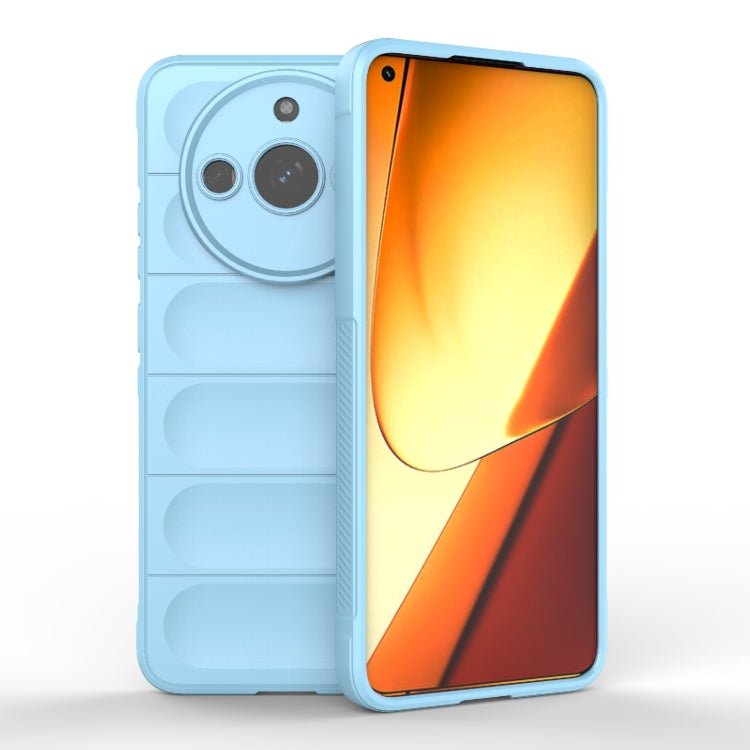 For Realme 11 5G Magic Shield TPU + Flannel Phone Case(Light Blue) - Realme Cases by buy2fix | Online Shopping UK | buy2fix