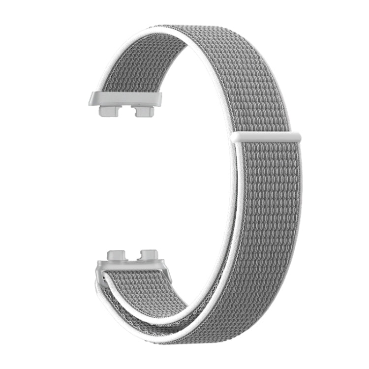 For Huawei Band 8 16mm Woven Nylon Loop Watch Band(Grey White) - Watch Bands by buy2fix | Online Shopping UK | buy2fix