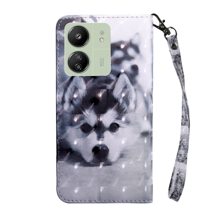 For Xiaomi Redmi 13C 3D Painted Pattern Leather Phone Case(Husky) - 13C Cases by buy2fix | Online Shopping UK | buy2fix