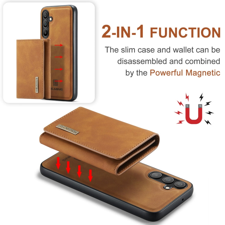 For Samsung Galaxy A15 5G / A15 4G DG.MING M1 Series 3-Fold Multi Card Wallet + Magnetic Phone Case(Brown) - Galaxy Phone Cases by DG.MING | Online Shopping UK | buy2fix