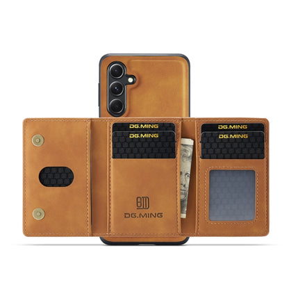 For Samsung Galaxy S23 FE 5G DG.MING M2 Series 3-Fold Multi Card Bag + Magnetic Phone Case(Brown) - Galaxy S23 FE 5G Cases by DG.MING | Online Shopping UK | buy2fix