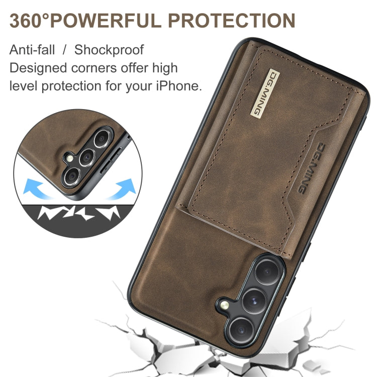 For Samsung Galaxy S24 5G DG.MING M2 Series 3-Fold Multi Card Bag + Magnetic Phone Case(Coffee) - Galaxy S24 5G Cases by DG.MING | Online Shopping UK | buy2fix