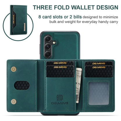 For Samsung Galaxy A55 5G DG.MING M2 Series 3-Fold Multi Card Bag + Magnetic Phone Case(Green) - Galaxy Phone Cases by DG.MING | Online Shopping UK | buy2fix