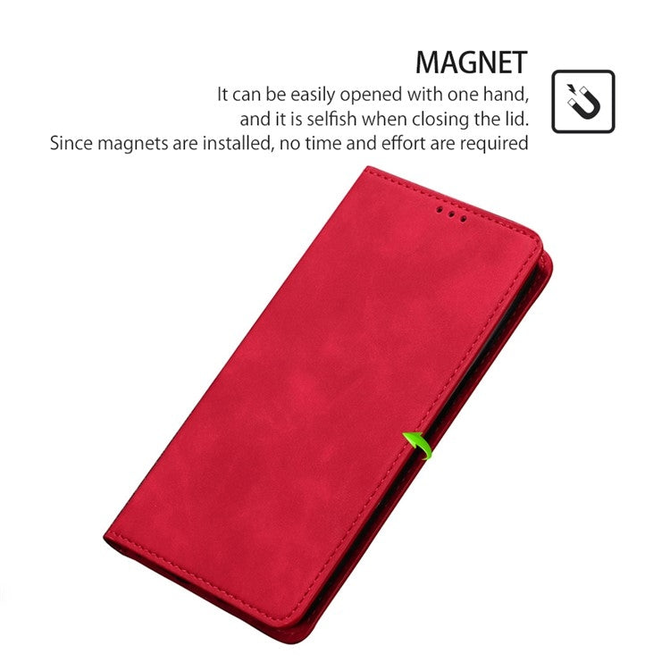 For Xiaomi Redmi 13C Skin Feel Magnetic Leather Phone Case(Red) - 13C Cases by buy2fix | Online Shopping UK | buy2fix