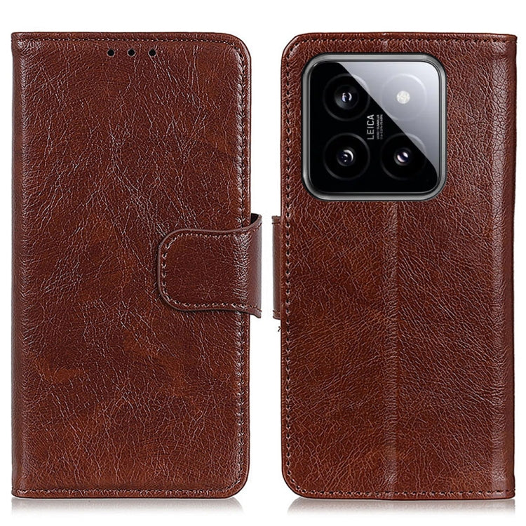 For Xiaomi 14 Nappa Texture Horizontal Flip Leather Phone Case(Brown) - 14 Cases by buy2fix | Online Shopping UK | buy2fix