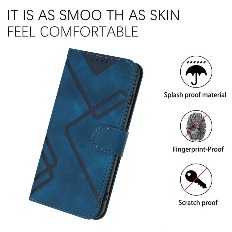 For Google Pixel 9 Line Pattern Skin Feel Leather Phone Case(Royal Blue) - Google Cases by buy2fix | Online Shopping UK | buy2fix