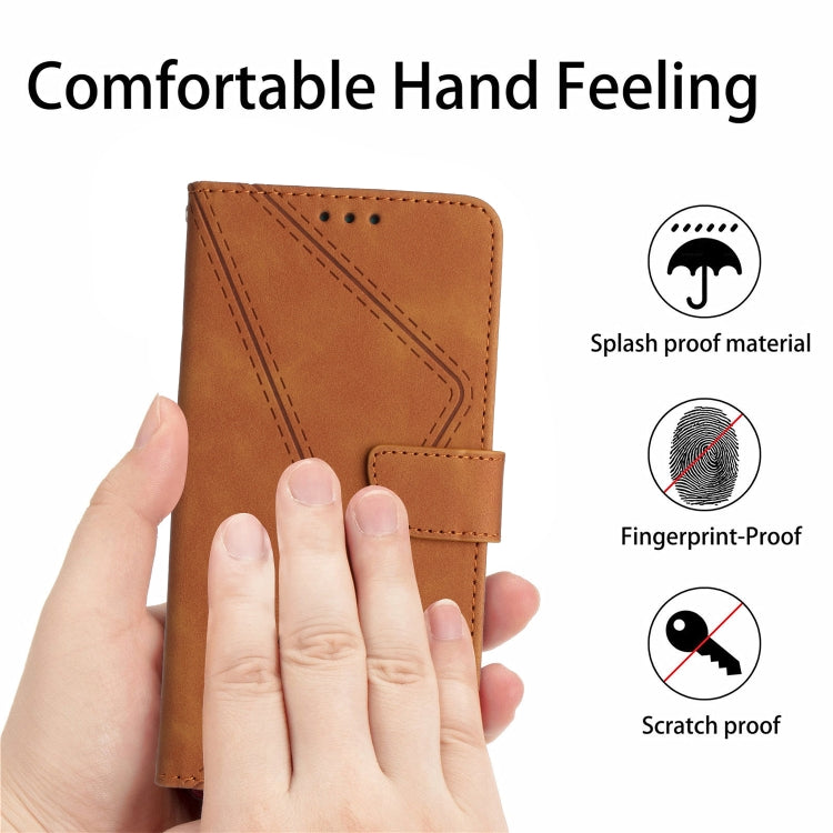 For Motorola Edge 5G 2024 Stitching Embossed Leather Phone Case(Brown) - Motorola Cases by buy2fix | Online Shopping UK | buy2fix