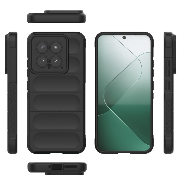 For Xiaomi 14 5G Magic Shield TPU + Flannel Phone Case(Dark Green) - 14 Cases by buy2fix | Online Shopping UK | buy2fix