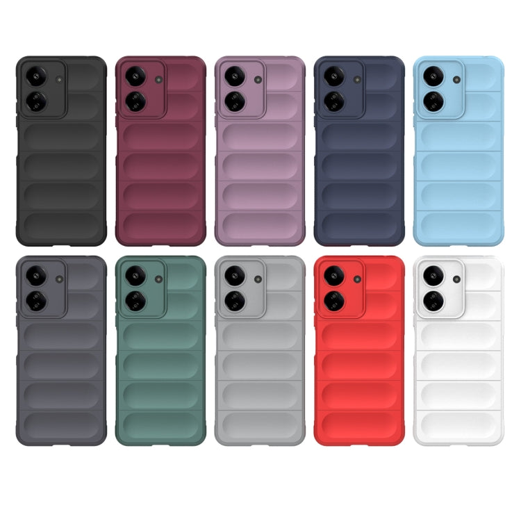 For Xiaomi Redmi 13C 4G Global Magic Shield TPU + Flannel Phone Case(Dark Grey) - 13C Cases by buy2fix | Online Shopping UK | buy2fix