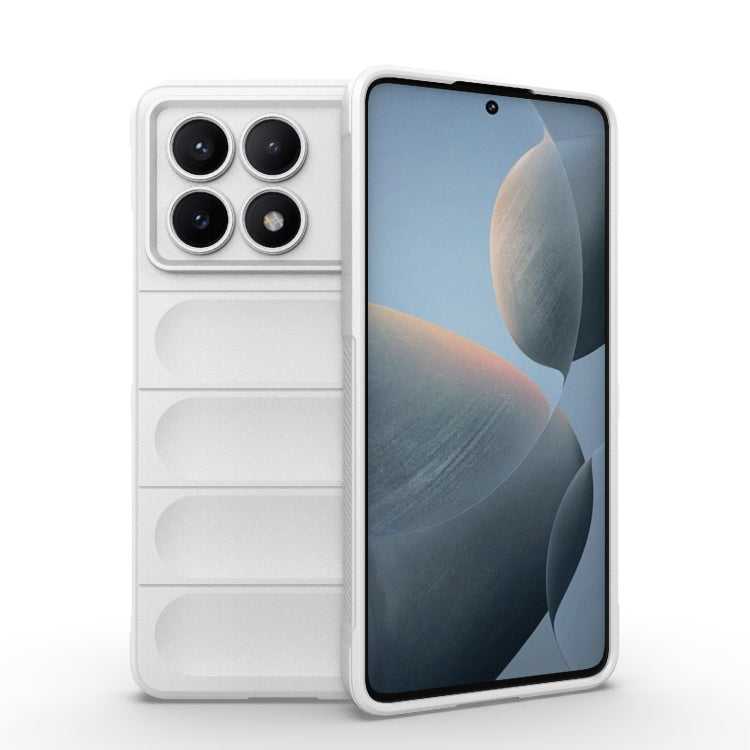 For Xiaomi Redmi K70E 5G Magic Shield TPU + Flannel Phone Case(White) - K70E Cases by buy2fix | Online Shopping UK | buy2fix