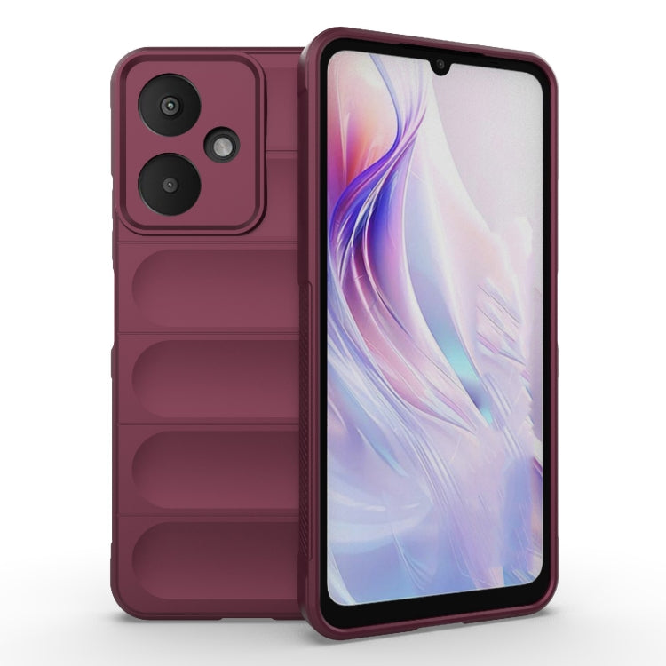 For Xiaomi Redmi 13C 5G Magic Shield TPU + Flannel Phone Case(Wine Red) - 13C Cases by buy2fix | Online Shopping UK | buy2fix