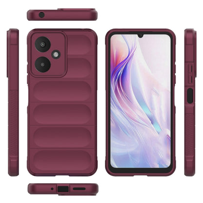 For Xiaomi Redmi 13C 5G Magic Shield TPU + Flannel Phone Case(Wine Red) - 13C Cases by buy2fix | Online Shopping UK | buy2fix