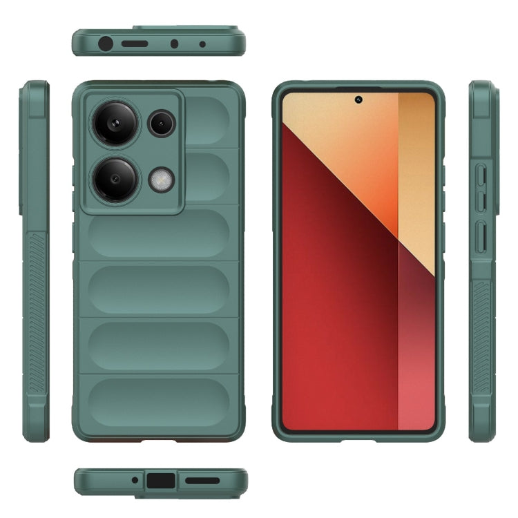 For Xiaomi Redmi Note 13 Pro 4G Global Magic Shield TPU + Flannel Phone Case(Dark Green) - Note 13 Pro Cases by buy2fix | Online Shopping UK | buy2fix